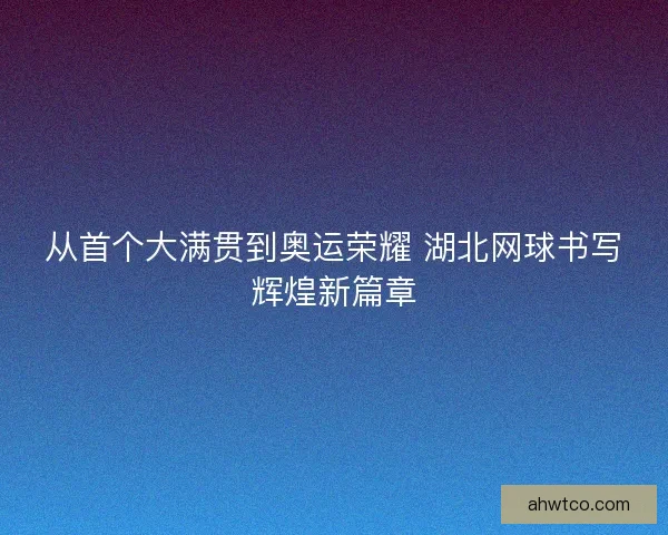 从首个大满贯到奥运荣耀 湖北网球书写辉煌新篇章